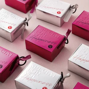Embossing Bronzing Light Luxury Rigid Recyclable Square Wedding Candy Box Reusable Portable Guest Favor Box