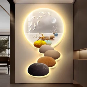 Entrance Crystal Porcelain Mural Wall Hanging Decoration Diamond Painting Modern Abstract Home Decoration Paintings