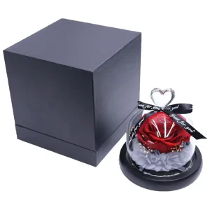 Eternal Christmas Flower Glass Decoration With Light Small Love Heart Valentine’s Day Gift Holiday Gift Flower