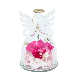 Eternal Glass Dome Preserved Rose Heads Little Angel Christmas Valentine’s Mother’s Day Gift Ornament
