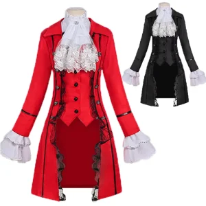 European American Women’s Medieval Lace Patchwork Three breasted Windbreaker Long sleeved Coat
