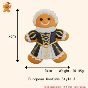 European Vintage Royal Costume Gingerbread Man Resin Fridge Magnet Classic European Court Dress Design