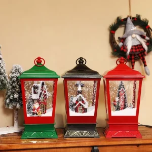 European style Christmas Decorations Children’s Gifts Snowing Music Hanging Lights Snowing Lanterns
