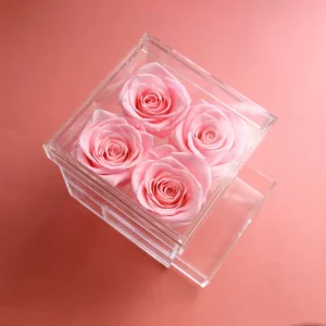 Every Love Promotional Gift Single Forever a Grade Preserved Flowers Rose in a Acrylic Box for Saint Valentine’s Day