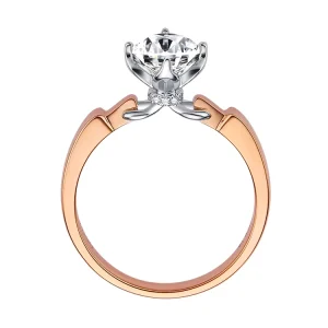 Expert Curated Magnificent Ornament Round Solitaire Wedding Ring with Double Split Pave Shank for Seaside Bridal Shooting