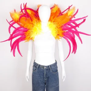 Extra Large Ladies Adult Feather Shoulder Decoration Carnival Masquerade Party Costume Accessory Custom Color Sterilized Feather