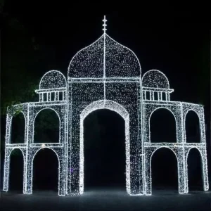 Extra Large Outdoor Islamic Arch Light Display for Winter Wonderland Drive Thru Events