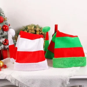 Extra Long Christmas Elf Hat for Adults Colorful Santa Party Built-in Wire Shaping Costume Accessories Polyester/Cotton