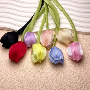 Fabric Flower Bud DIY Handmade Korean Style Artificial Flower Clothing Hat Hair Clip Decoration Tulip