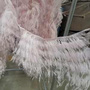 Fabric Ribbon Fringe Ostrich Feathers Trim for DIY Craft Clothing Dress Costume Shoe Accessories Party & Home Wedding Decor