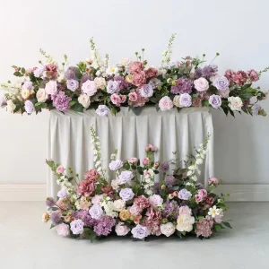 Factory Artificial Silk Floor Wedding Backdrop Garland Flower Arrangement Table Runner Christmas Birthday Events Party