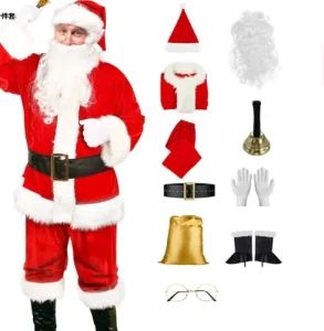 Factory Christmas Costume Santa Costume Velvet Suit Adult Christmas Set Party Santa Costume