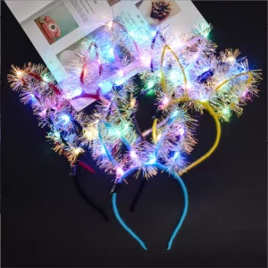 Factory Creative Rabbit Ear Luminous Hair Accessory Multicolored LED Glow Headband for Festival Party Events