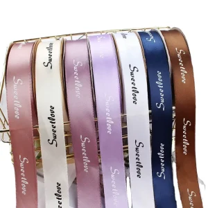 Factory Custom Christmas Logo Satin Ribbon Printed LOGO Gift Boxes With Satin Ribbon Roll
