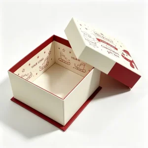 Factory Custom Design Christmas Gift Box Lid and Base Rigid Cardboard Packaging Paper Box Luxury Holiday Gift Packaging Box