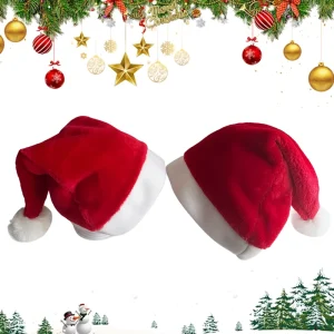 Factory Custom Eco Friendly Christmas Decorations Santa Claus Red Fleece Sublimation Hat Collection Adults