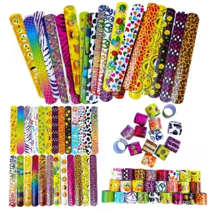 Factory Custom PVC Slap Bracelet Wristband Funny Cartoon Snap Bracelet for Kids Party Favors Promotional Gift Festival Supplies