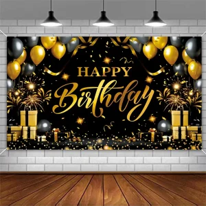 Factory Custom Theme Birthday Backdrop Eco-Friendly Polyester Hanging Banner Indoor Outdoor Party Decorations Supply