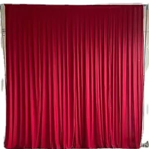 Factory-Customized Red Background Curtain For Stage Wedding Back School Ceremonies Durable Polyester Fabric Factory Price
