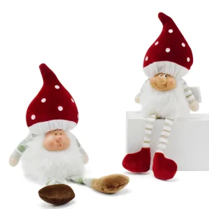 Factory Customized Spring Easter Kitchen Nordic Santa Plant Element Decor Red Medium Sitting Mushroom Gnomes with Long Leg