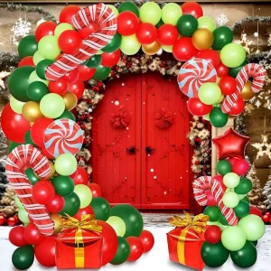 Factory Direct 144pcs Christmas Decoration Balloon Garland Arch Kits New Year Backdrop Decor Gift Box Balloons Christmas