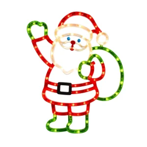 Factory Direct 2D LED Waving Santa Claus Rope Light Christmas Motif Window Decor Outdoor IP66 Bulk
