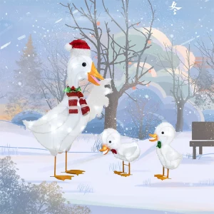 Factory Direct 3PK 50L LED 3D Duck Motif Fairy Lights Christmas Outdoor Decor Sculpture 220v Voltage