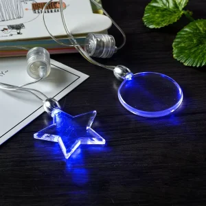Factory Direct Custom Logo Acrylic LED Flashing Portable Necklace for Christmas Halloween Decoration Favors Gifts