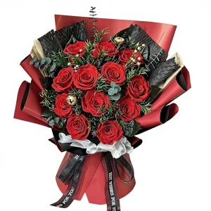Factory Direct Forever Eternal Rose Bouquet With Gift Box Valentine’s Mother Day Gift Preserved Roses Dried Flower Bouquet