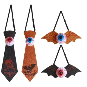 Factory Direct Halloween Bat Tie Costume Bowtie with Glowing Eyes