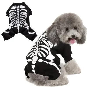 Factory Direct Halloween Skull Pet Costume MOQ 200 Polyester Party Cosplay Outfit for Large Dogs & Cats