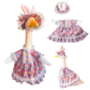 Factory Direct OEM ODM Custom Porch Goose Clothes Large White Goose Easter Lolita Costume 74g