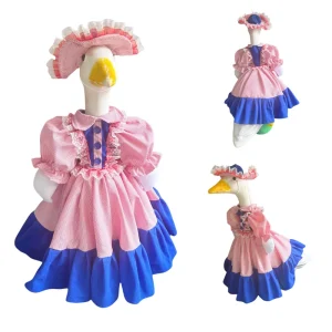 Factory Direct OEM ODM Custom Strawberry Porch Goose Clothing New Design Large White Goose Lolita Costume 120g