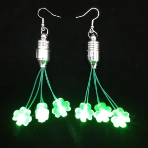 Factory Direct Saint Patrick Day Earrings Flashing Festival Party Light LED Event Decoration Irish Festival Earrings