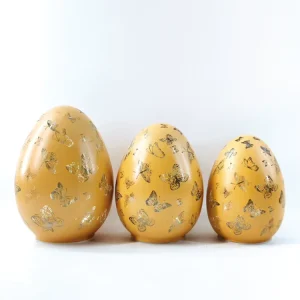 Factory Direct Sale Glass Colored Patterned Egg Easter Ornament Guangdong Made Holiday Decorations