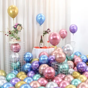 Factory Direct Sales 12 Inch Glossy Chrome Latex Balloons for Christmas Easter Festivals for Anniversary Celebrations