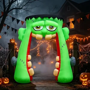 Factory Direct Sales Cross Border Halloween Inflatable Clown Cartoon Arch Fun Glowing Event Decoration Arch
