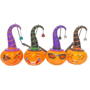 Factory Direct Sales Halloween Plastic Pumpkin Lantern Bucket Lid Children Portable Candy Jar Kindergarten Decorative