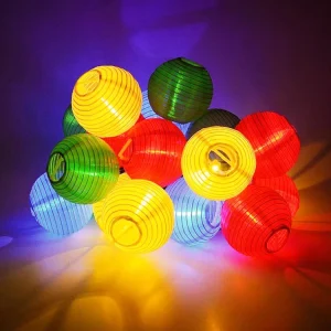 Factory Direct Sales Indoor and Outdoor Fabric Paper Lanterns LED Fairy Party Garden Holiday Decoration Lighting