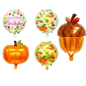 Factory Direct Sales Pumpkin and Pinecone Shaped Foil Decorative Balloons 18 inch Fruit Balloons for Birthday Party Supplies