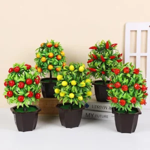 Factory Direct Sales of Artificial Green Plants Decorative Flowers Home Fruits Bonsai Living Room Potted Plants and Ornament