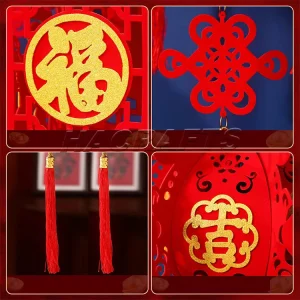 Factory Directly Supplied Chinese Festival and Celebration Chinese New Year Felt Lantern Chinese Lucky Fu 3D Puzzle