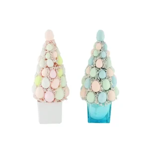 Factory Easter Man made Small Colorful Plastic Egg Sisal Bottle Brush Tree Holiday Party Tabletop Decoration Interior Ornament