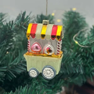 Factory Hand Painted Glass Ice Cream Truck Christmas Tree Ornament