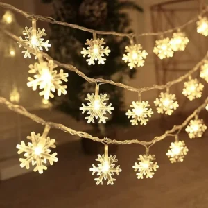 Factory LED Snowflake Star LED Garland Light Fairy Christmas Light Stage Decoration Warm White