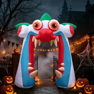 Factory Manufacture Halloween Inflatable Clown Cartoon Arch Fun Glowing Event Decor Inflatable