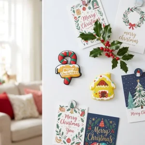 Factory OEM Christmas 3D PVC Fridge Magnets Xmas Cartoon Elk Gingerbread Man Home Kitchen Decor Souvenir Bulk Supply