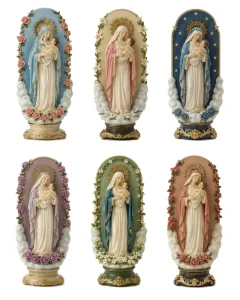 Factory OEM Customizable 3D Double Sided Resin Our Lady Of The Roses Plaque UV Printed Madonna And Child Religious Decor Bulk