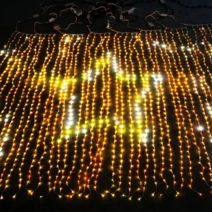Factory OEM ODM DMX RGB Programmable LED Christmas Curtain Light IP65 DC24V Outdoor Decorative Mesh Light Custom Size
