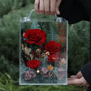 Factory Outlet Christmas Gift Eternal Rose in Acrylic Natural Preserved Roses Flower for Mother’s Day Valentine’s Day Gift
